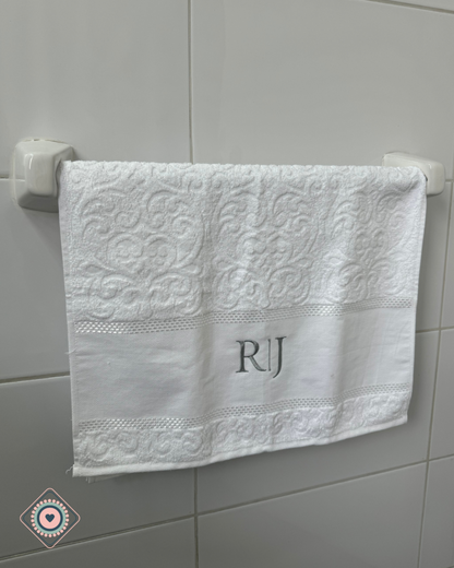 Kit Toalla de baño y rostro color blanco personalizadas