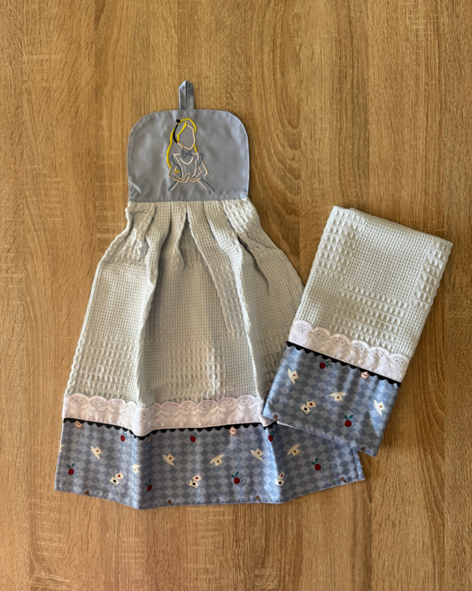Kit de Toalla colgante seca manos y paño de cocina Alicia