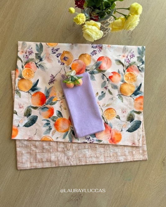 Kit de Mesa Puesta Pomar Florido con servilletas lila