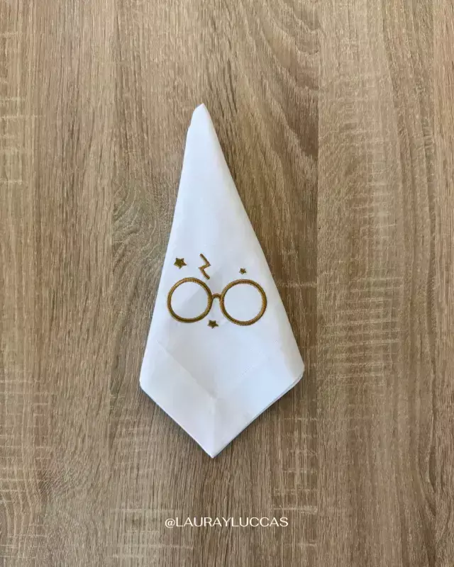 Servilleta de Tela Bordada Lentes Harry Potter