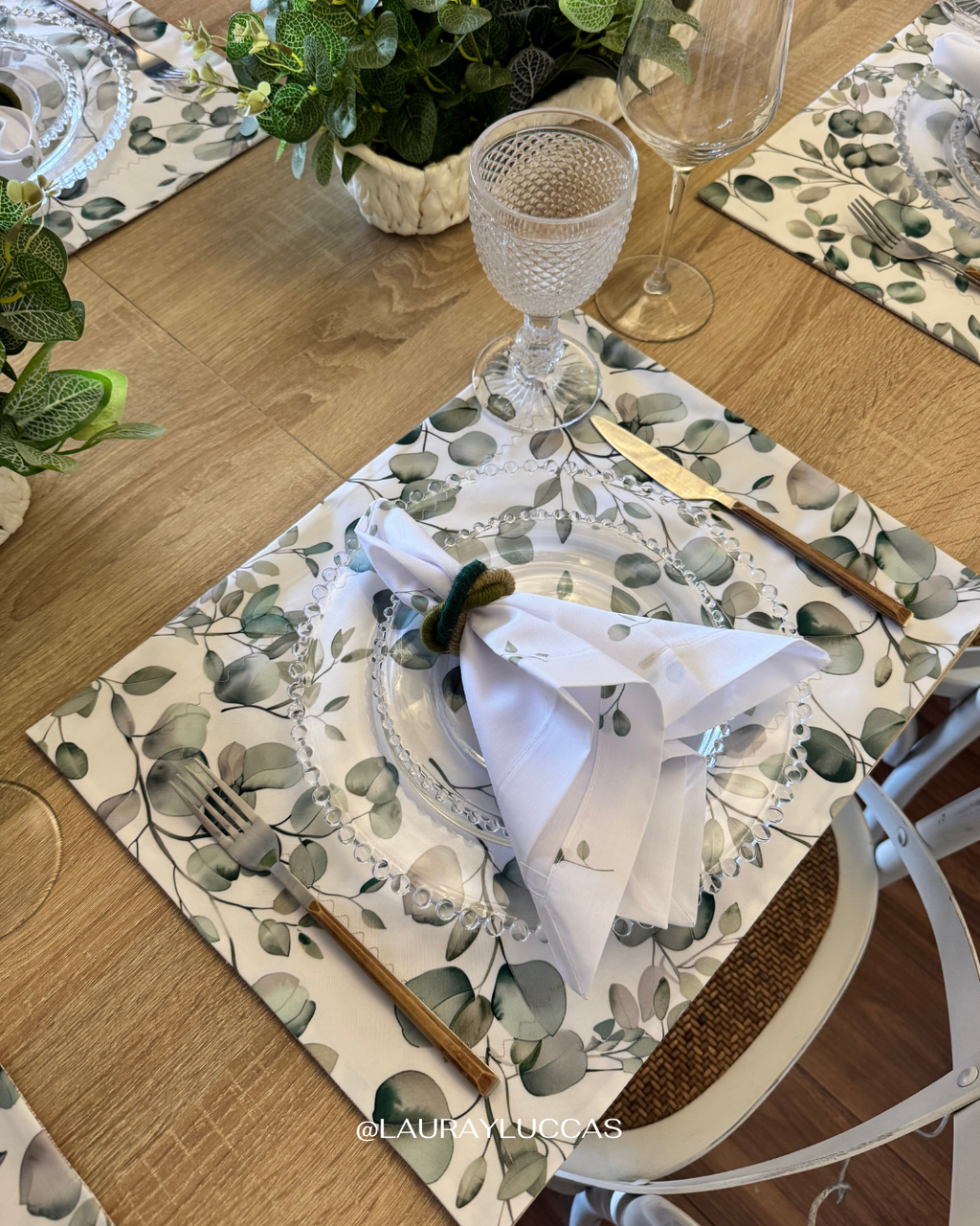Servilleta de Tela Estampada Eucalipto