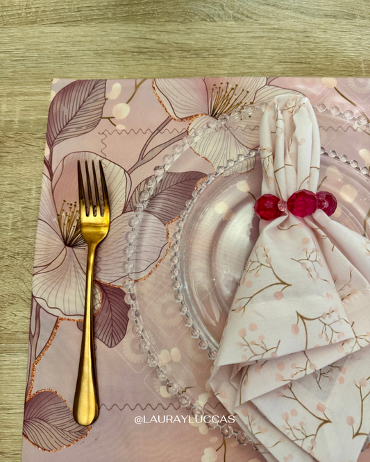 Servilleta de Tela Estampada Flor de Cerezo