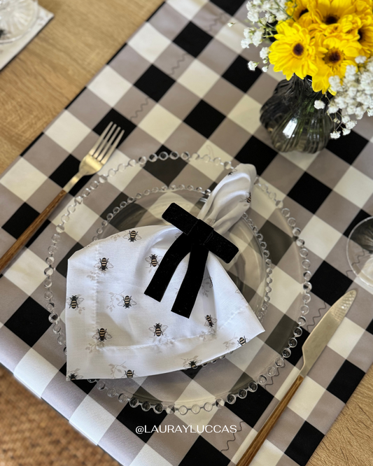 Servilleta de Tela Estampada Abeja Dorada