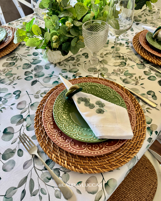 Servilletas de Tela Bordada Eucalipto