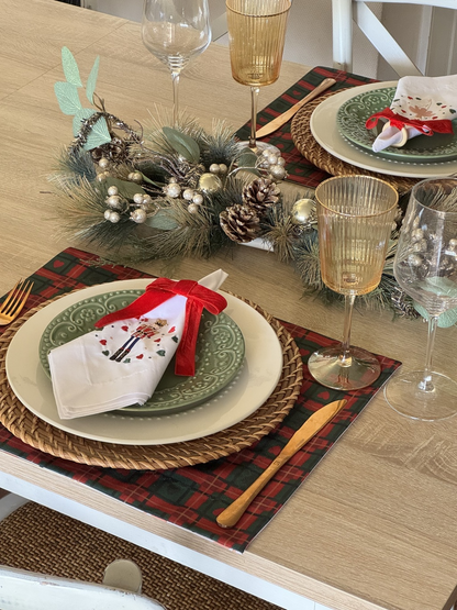 Porta servilleta Lazo Terciopelo rojo