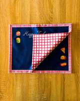 Individual de tela doble faz impermeable Happy Food