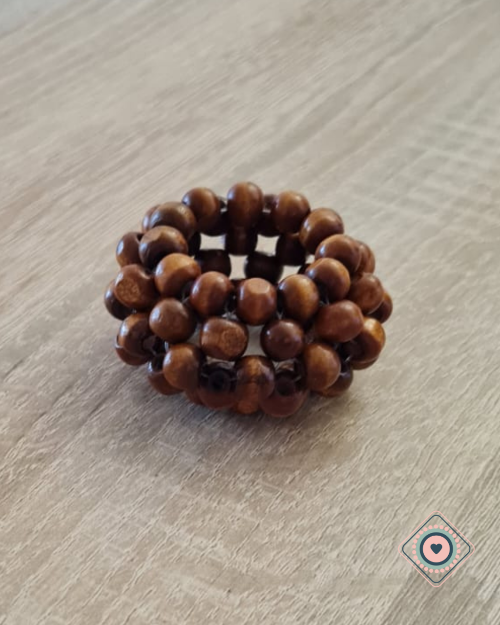 Porta Servilletas Erizo en Perlas Color Madera
