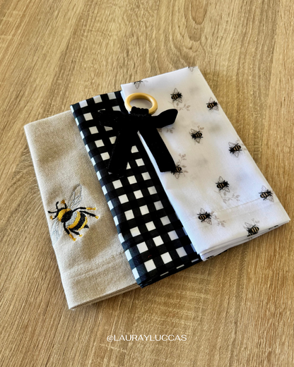 Servilleta de Tela Estampada Picnic negro