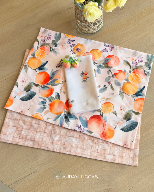 Kit de Mesa Puesta Pomar Florido con servilletas duraznos
