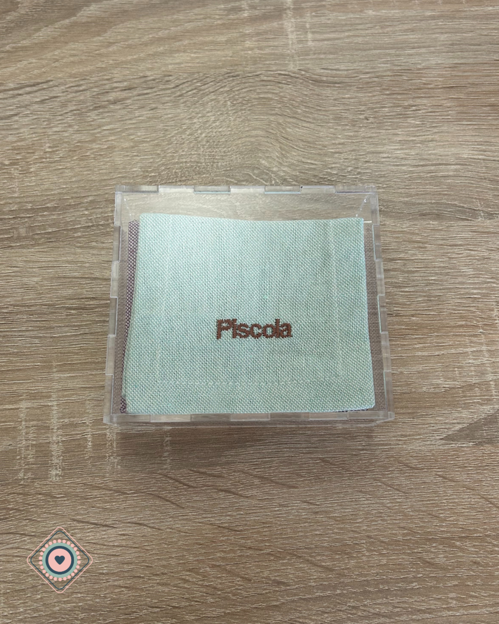 Set de servilletas de cóctel/posa vasos en lino bordadas (incluye caja de acrílico)