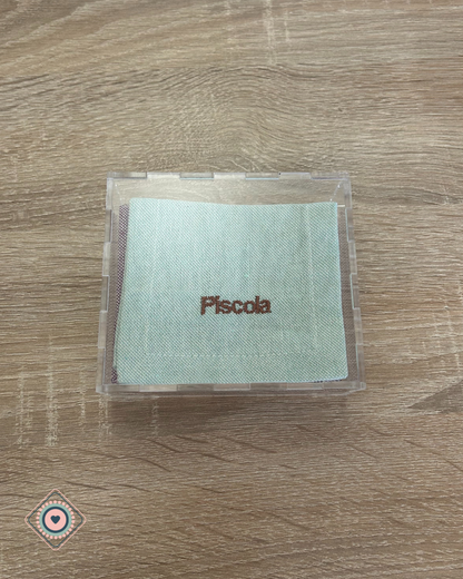 Set de servilletas de cóctel/posa vasos en lino bordadas (incluye caja de acrílico)