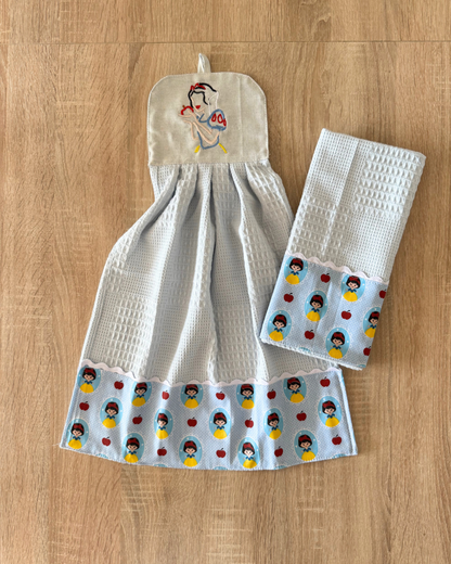 Kit de Toalla colgante seca manos y paño de cocina Blancanieves