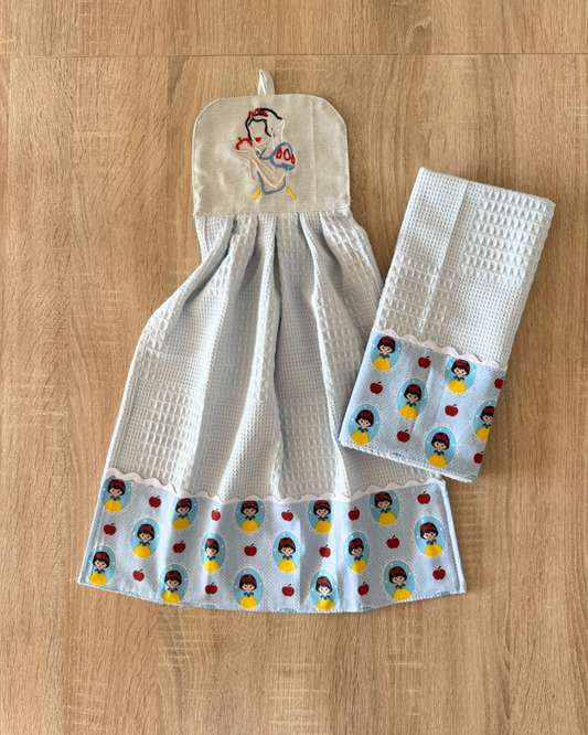 Kit de Toalla colgante seca manos y paño de cocina Blancanieves