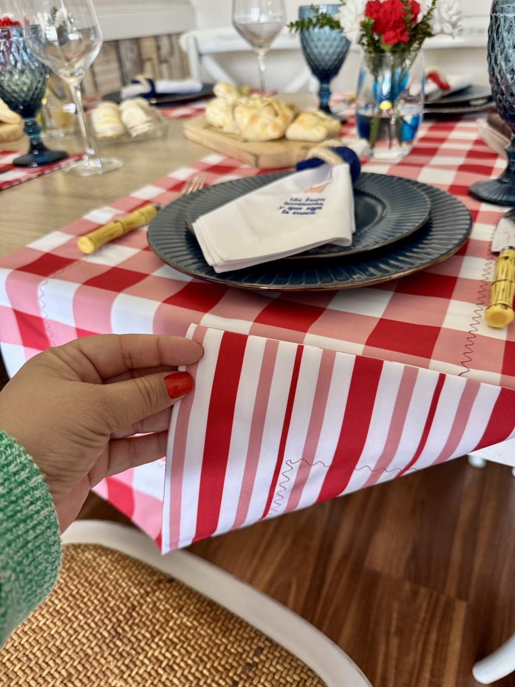 Kit de Mesa Picnic Rojo con Servilletas Fiestas Patrias