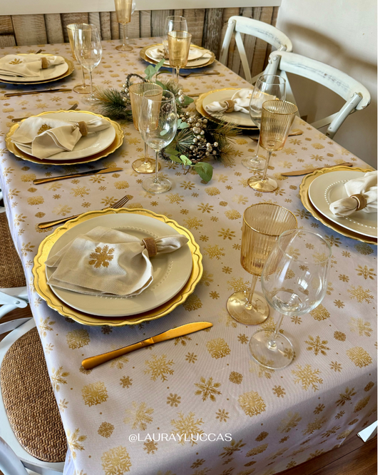 Mantel Rectangular Copos de nieve