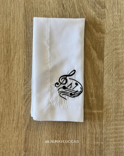 Servilleta Bordada Notas Musicales - American Diner
