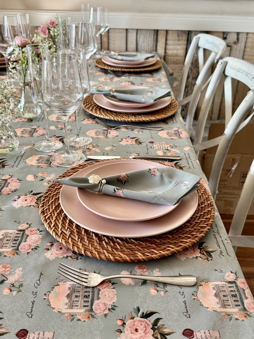 Kit de Mesa Orgullo y Prejuicio servilleta verde