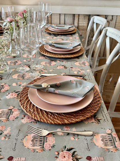 Kit de Mesa Orgullo y Prejuicio servilleta verde