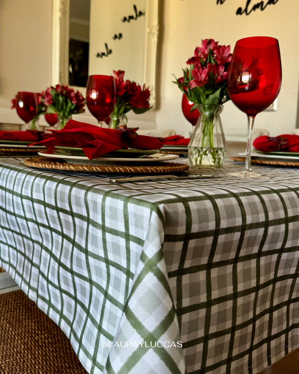 Mantel Rectangular Cuadrille Verde Berries