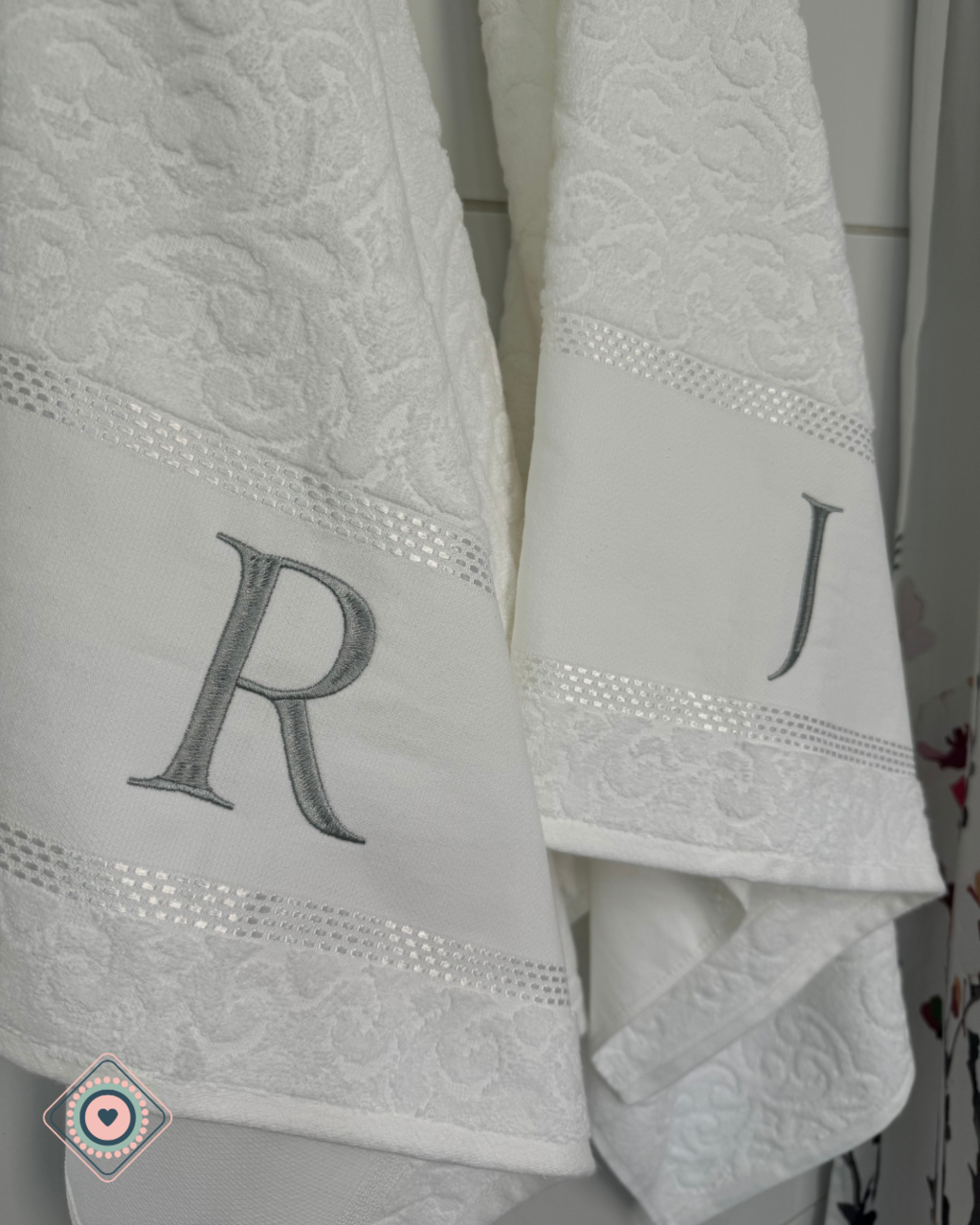 Kit Toalla de baño y rostro color blanco personalizadas