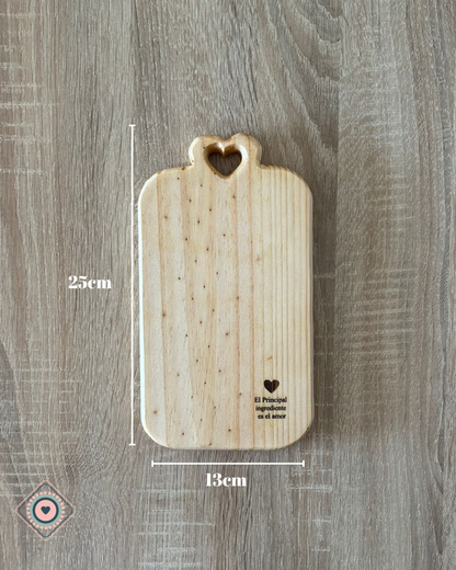 Tabla de madera Rectangular El principal ingrediente es el amor