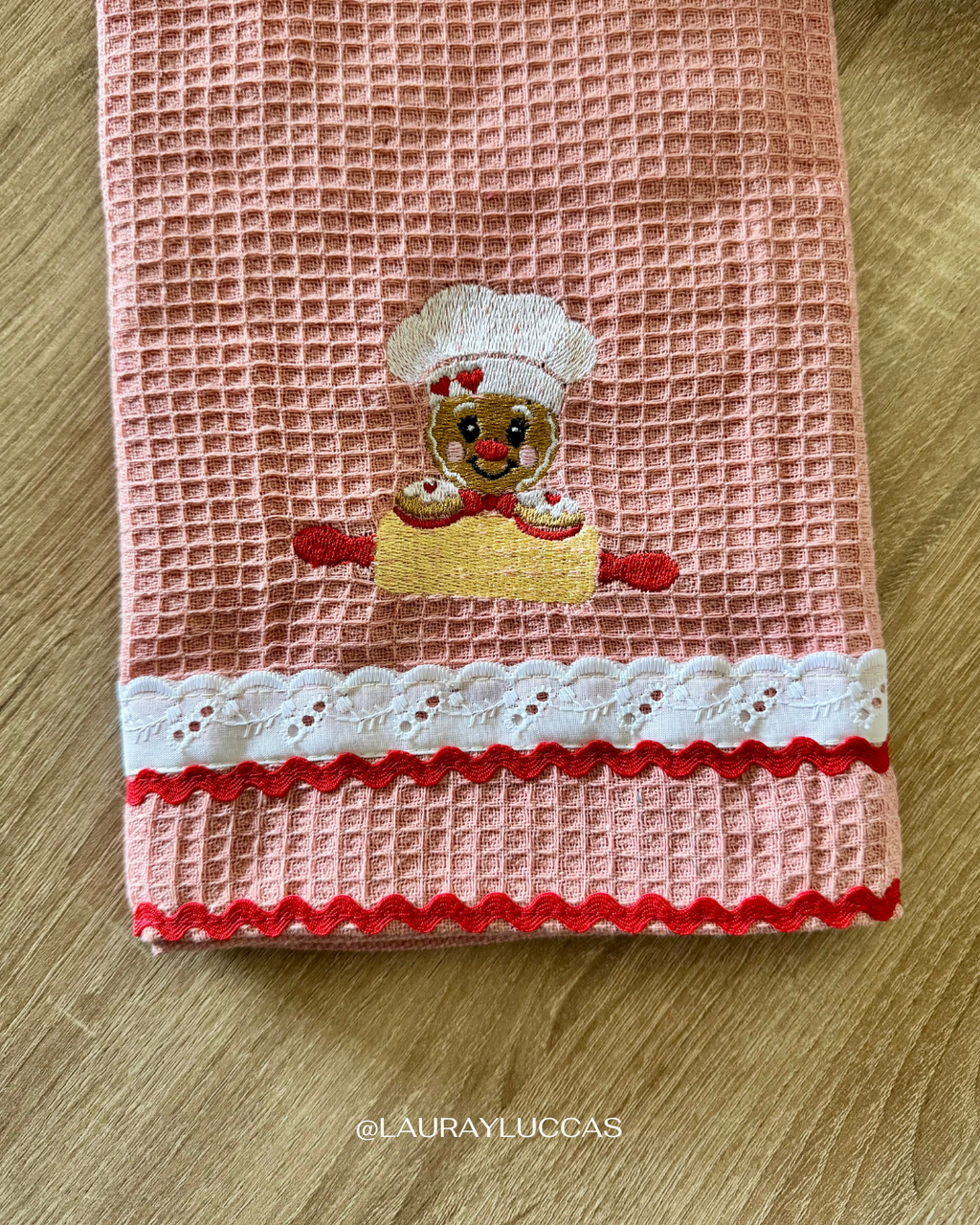 Paño de Cocina Palo Rosa Cocinero Navideño