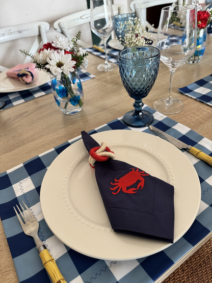 Kit de Mesa Picnic Azul con Servilletas Marinas