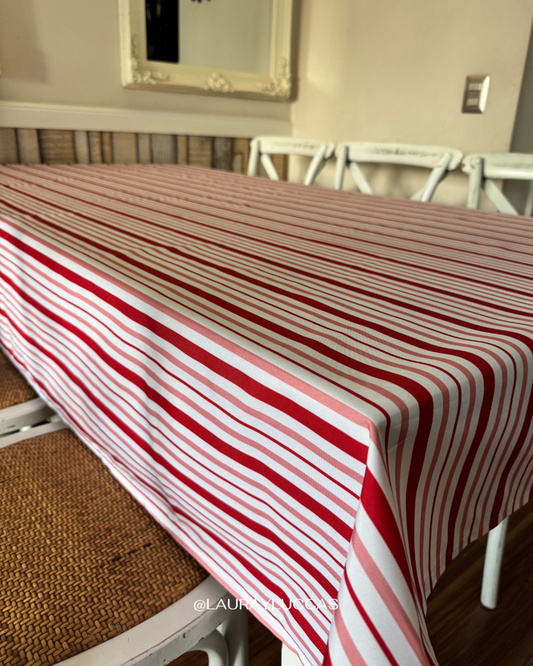 Mantel Rectangular Líneas rojas