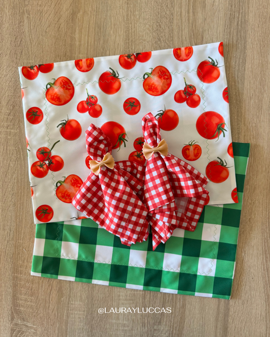 Kit de Mesa Puesta Italia con servilletas picnic rojo