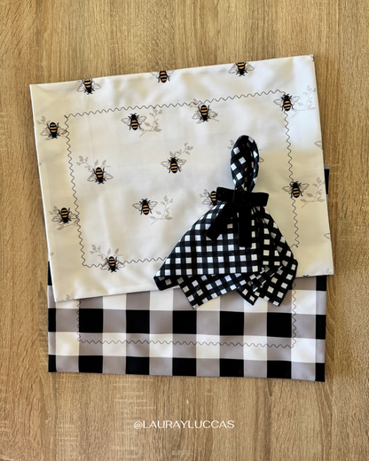 Servilleta de Tela Estampada Picnic negro
