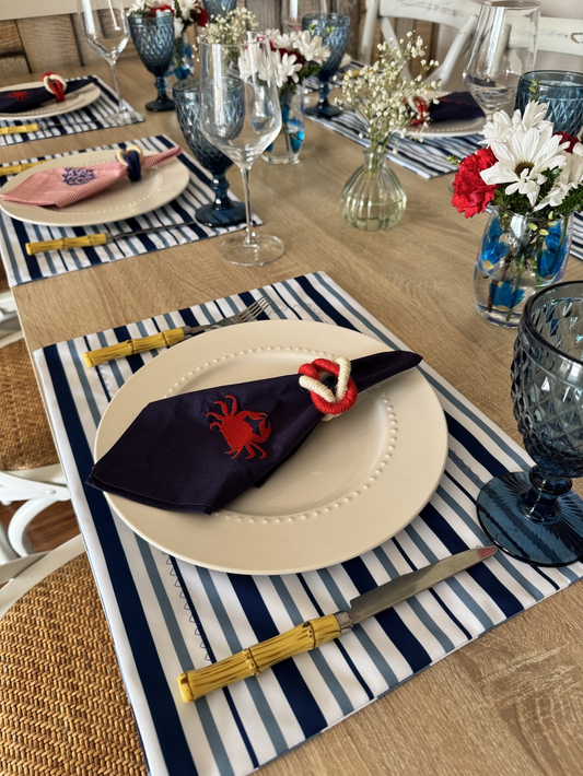 Kit de Mesa Picnic Azul con Servilletas Marinas