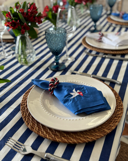 Mantel Rectangular Rayas Azules