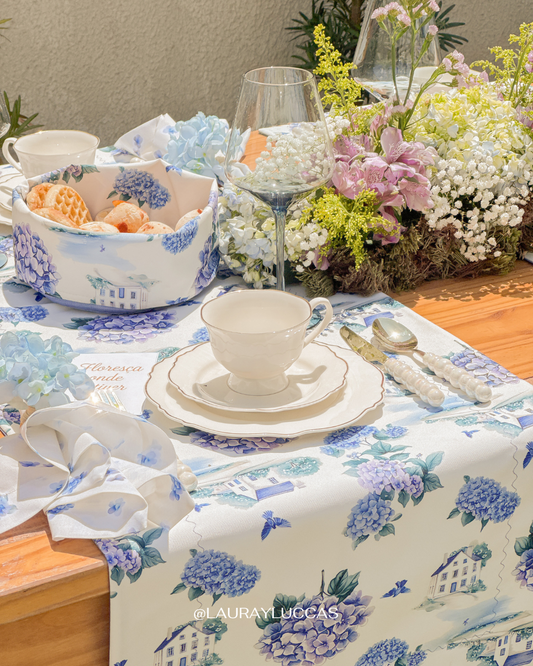 Servilleta de Tela Estampada Hortensias