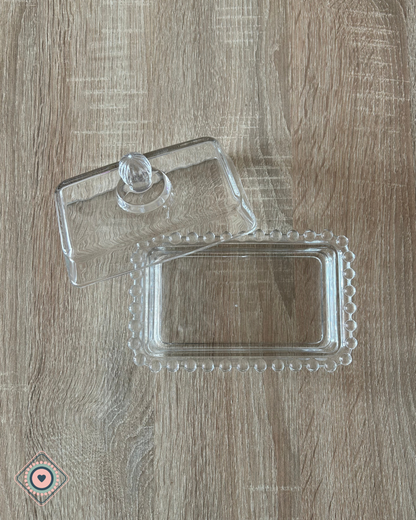 Mantequillera Transparente Colección Cristal Perlas