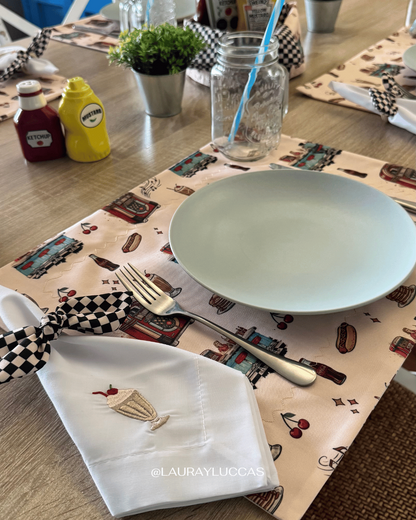 Kit 4 Servilletas bordadas American Diner