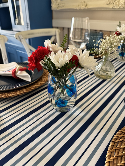 Mantel Rectangular Líneas azules