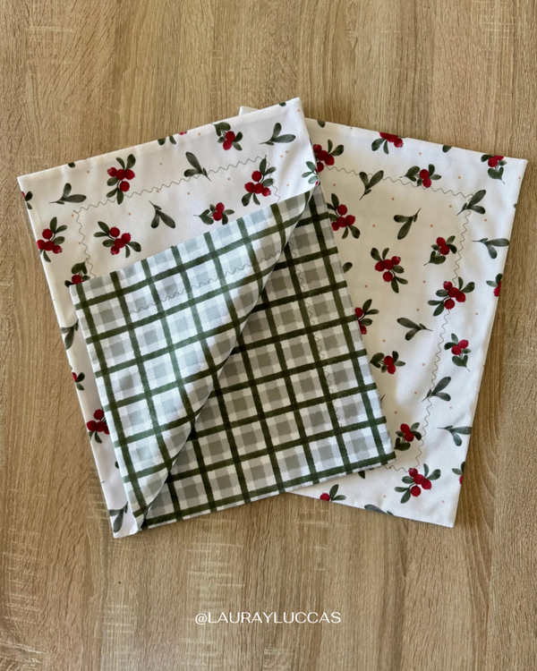 Individual de tela doble faz impermeable Berries