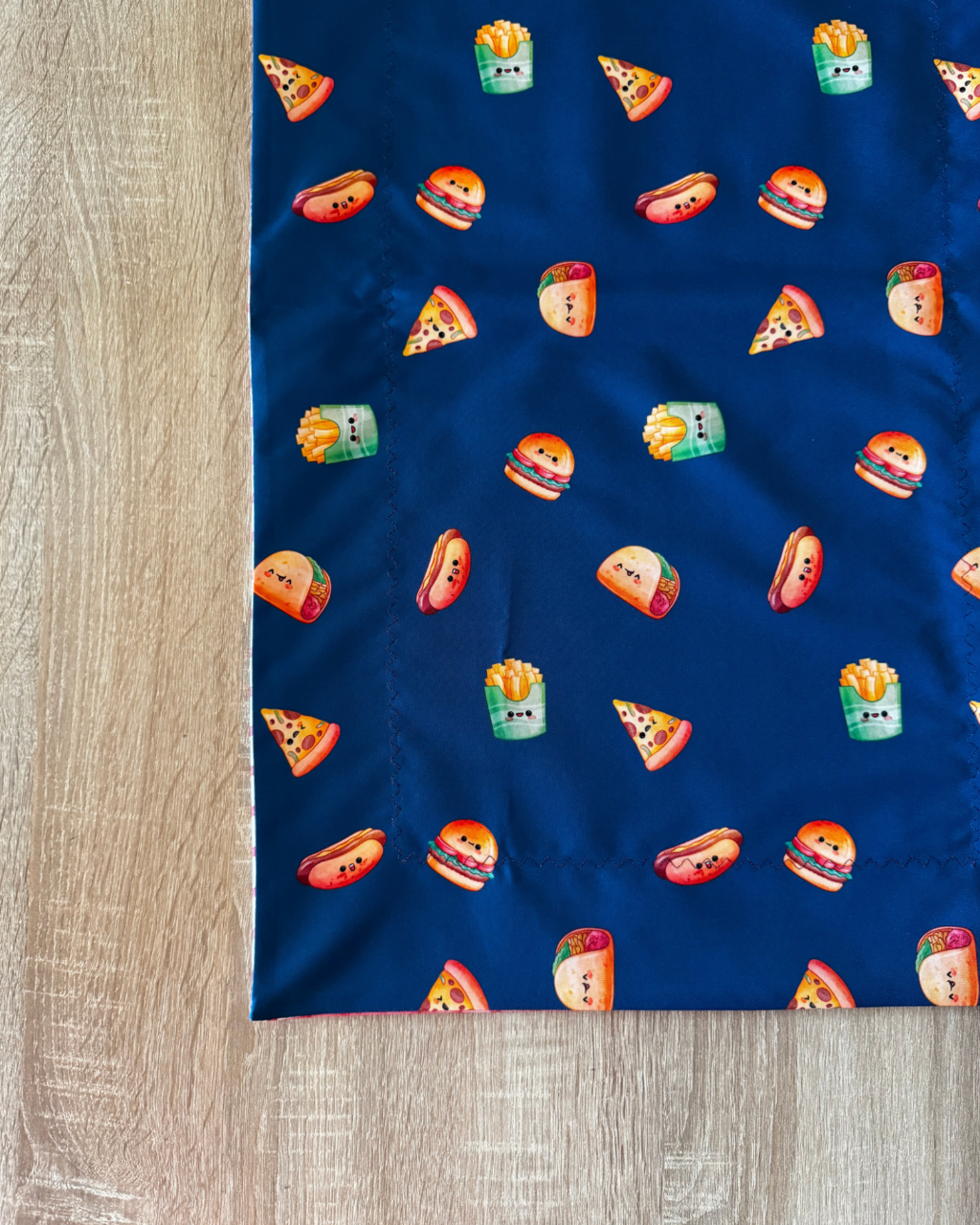 Camino de mesa doble faz impermeable Happy Food