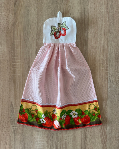 Kit de Toalla colgante seca manos y paño de cocina Frutilla