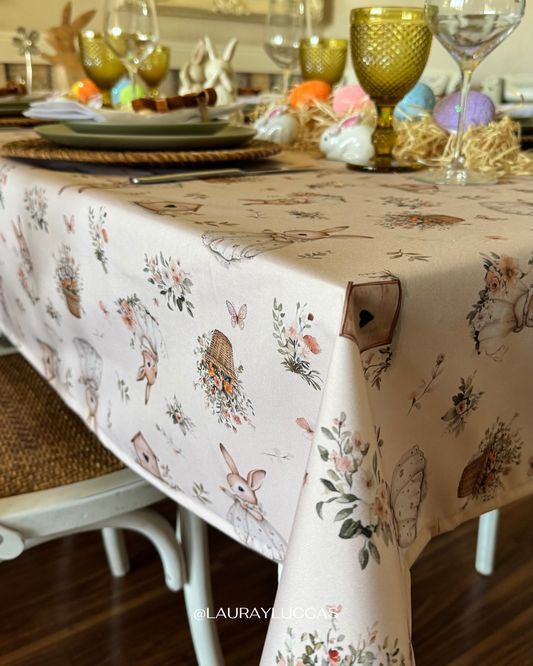 Mantel Rectangular Jardín de Conejos