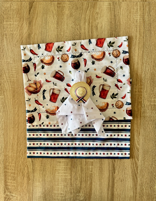 Kit de Mesa Sabor Chileno con serv. estrellas y ps chupalla
