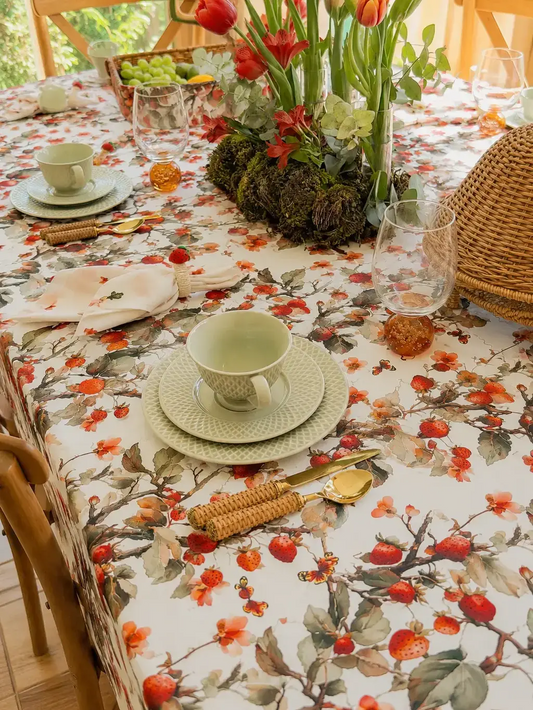 Mantel Rectangular Estampado Fraise de Paris