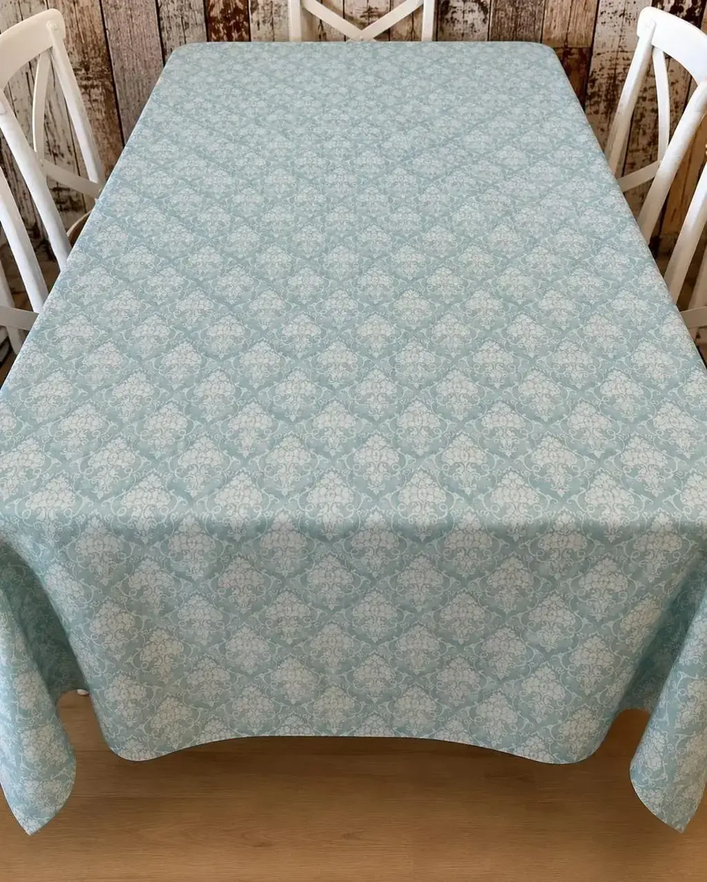 Mantel Rectangular Arabescos Turquesa Jazmin