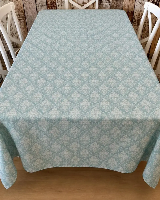 Mantel Rectangular Arabescos Turquesa Jazmin