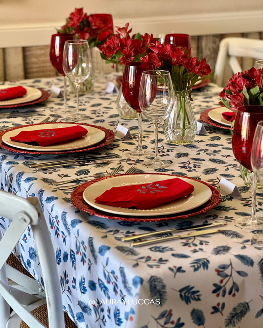 Mantel Rectangular Berries Azul