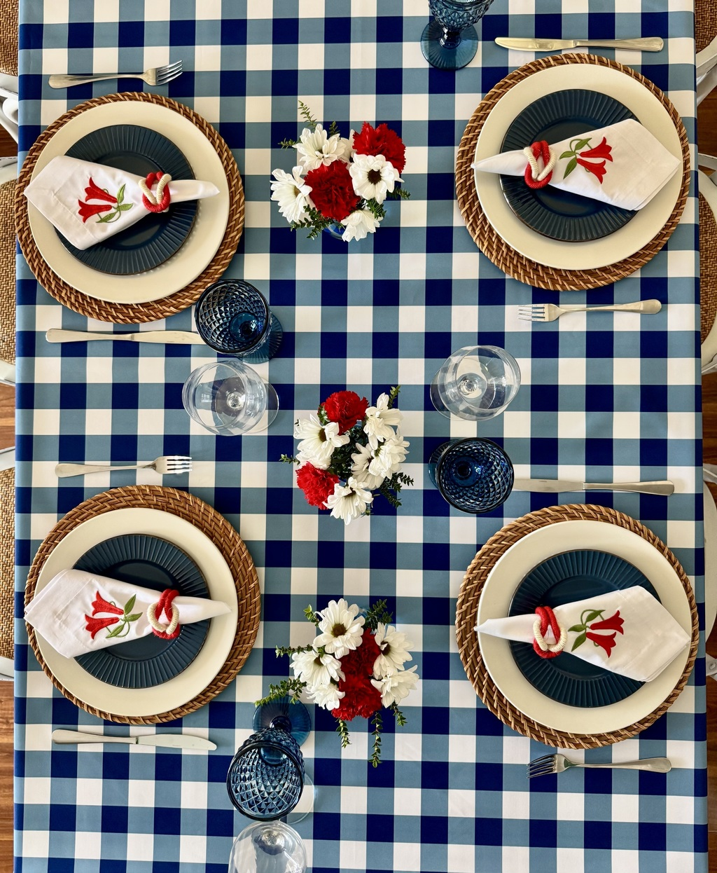 Mantel Rectangular Picnic azul
