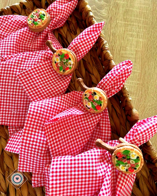Kit Servilletas Cuadrille y Porta Servilletas Pizza