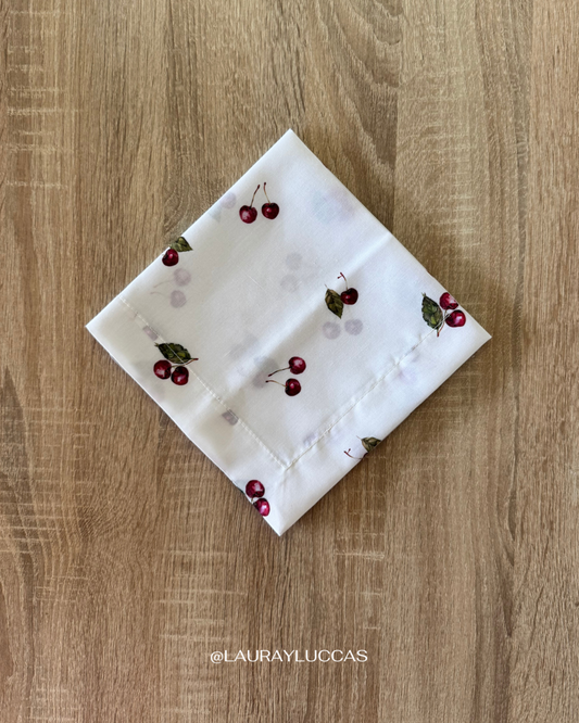 Servilleta de Tela Estampada Cerezas (Corazón del Maule)