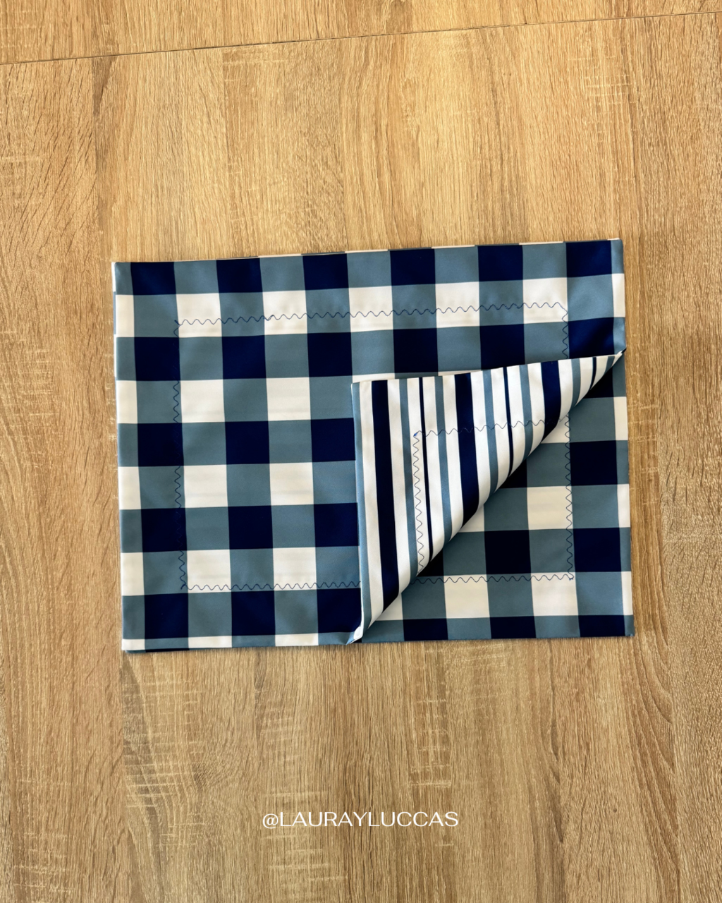 Individual de tela doble faz impermeable Picnic Azul