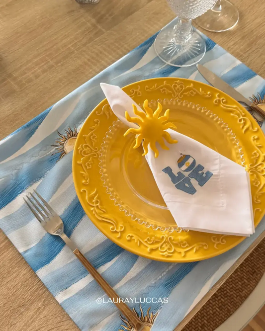 Servilleta de Tela Bordada Love Argentina